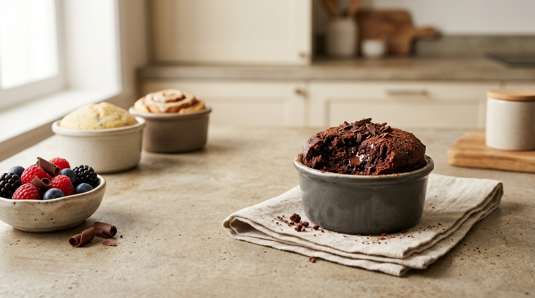 BĀK Goods high-protein cake mix — soft, moist, gluten-free cake with 35g+ protein per serving, ready in under 3 minutes