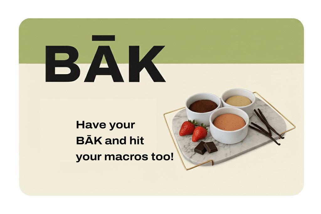 BĀK Gift Card, Protein Cake BĀK Gift Card for Healthy Desserts, MĀK their day with a BĀK gift card! Perfect for birthdays, holidays, or even to say Thank You!, Gift a BĀK gift card for protein cake, a macro-friendly dessert, or quick mug cake - perfect fo