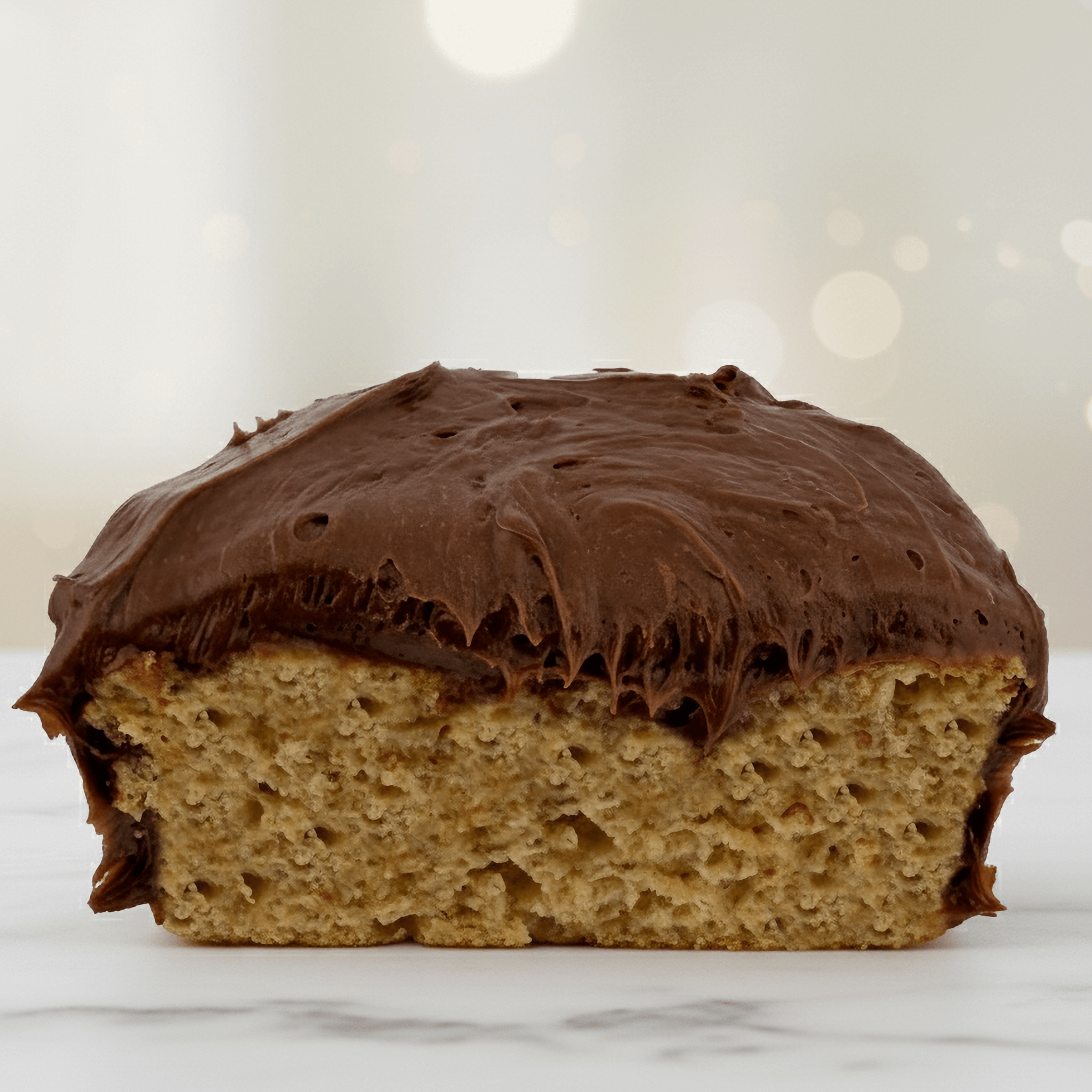 Vanilla Protein Cake Mix with chocolate frosting, showcasing a healthy dessert option for protein lovers.